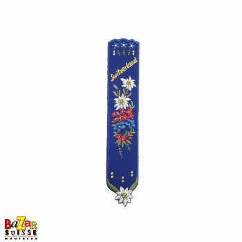 Swiss embroidered bookmark "flowers" blue