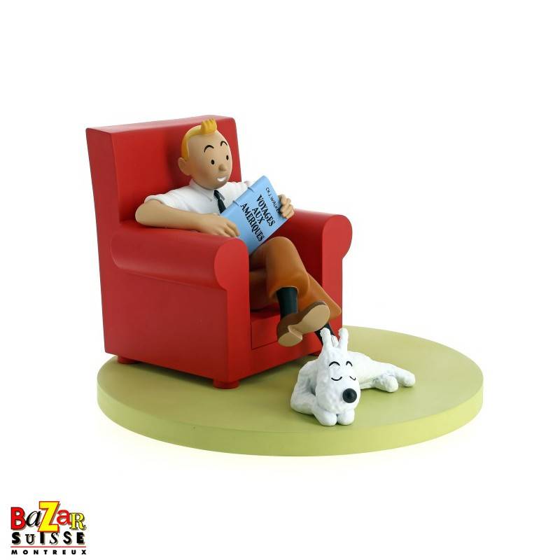 Figurine Tintin fauteuil rouge