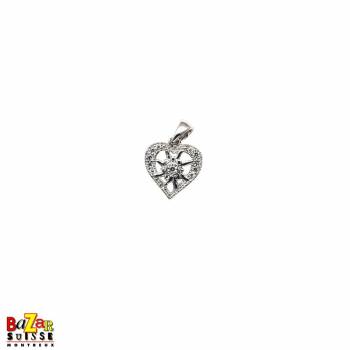 Heart pendant with small Edelweiss