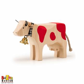 Red wooden cow - medium