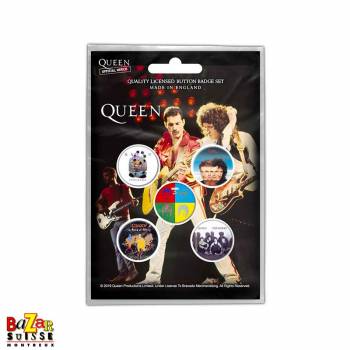 Set of 5 Queen button badges - Later Albums