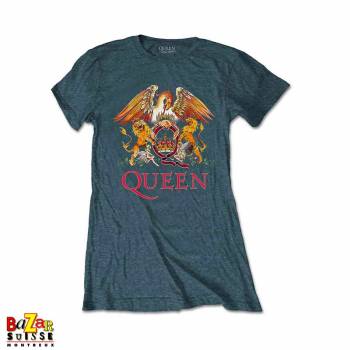 T-shirt femme Queen Crest gris