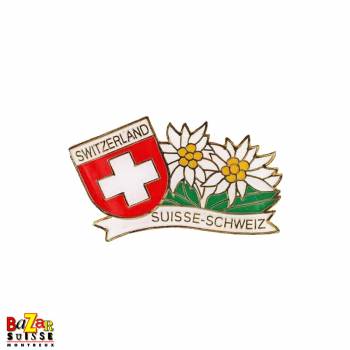 Pin's Edelweiss & Croix Suisse